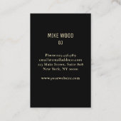 Schwarz Gold Spritzer Kopfhörer  DJ Visitenkarte 名刺 (裏面)