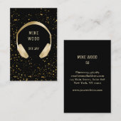 Schwarz Gold Spritzer Kopfhörer  DJ Visitenkarte 名刺 (正面/裏面)