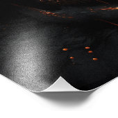 Schwarz matter Totenkopf mit Bronze フォトプリント (角)