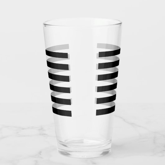 Schwarz & Weiß gestreiftes  タンブラーグラス (右)