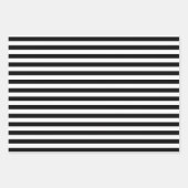 Schwarz & Weiß gestreiftes Geschenkpapier ラッピングペーパーシート (正面3)