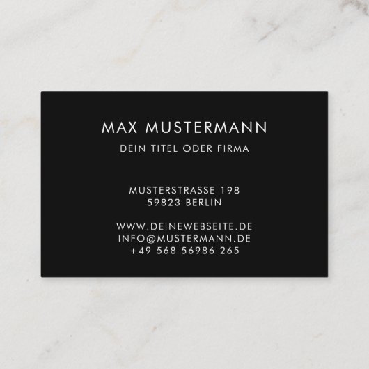 Schwarz Weiß Visitenkarte mit Logo und QR Code 名刺 (裏面)