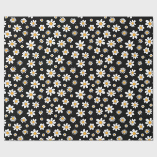 schwarz-weißes Design mit Blumen ラッピングペーパー