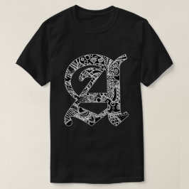 Schwarze Buchstabe "A" im gotischen Stil Tシャツ
