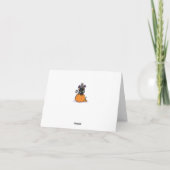 Schwarze Halloween-Katze | Happy Halloween カード (裏面)