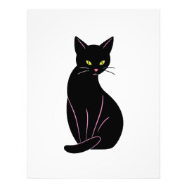 Schwarze Katze Minimal Illustration フォトプリント