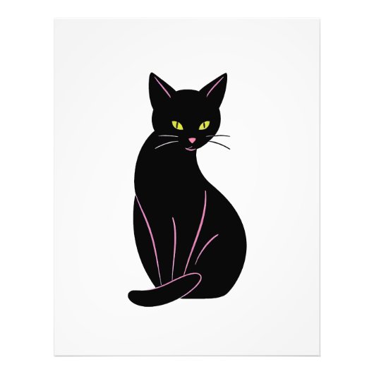Schwarze Katze Minimal Illustration フォトプリント (正面)