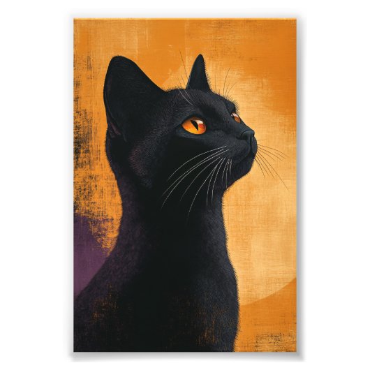 Schwarze Katze- Portrait フォトプリント (正面)