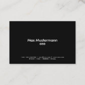 Schwarze professionelle Visitenkarte 名刺 (裏面)