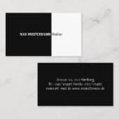 Schwarze professionelle Visitenkarte 名刺 (正面/裏面)