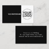 Schwarze professionelle Visitenkarte mit LOGO 名刺 (正面/裏面)