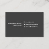 Schwarze Visitenkarte mit weißer Schrift 名刺 (裏面)