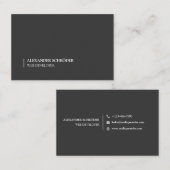 Schwarze Visitenkarte mit weißer Schrift 名刺 (正面/裏面)