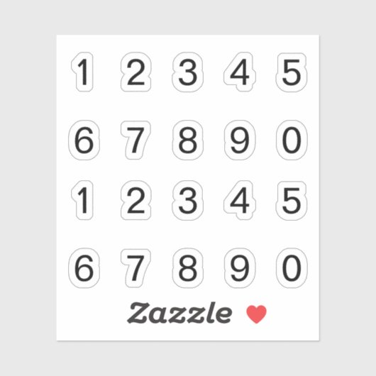 Schwarze Zahlen Aufkleber シール (シート)