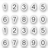 Schwarze Zahlen Aufkleber シール (正面)