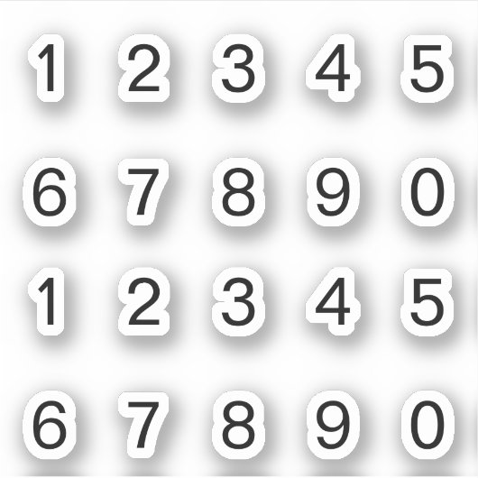 Schwarze Zahlen Aufkleber シール (正面)