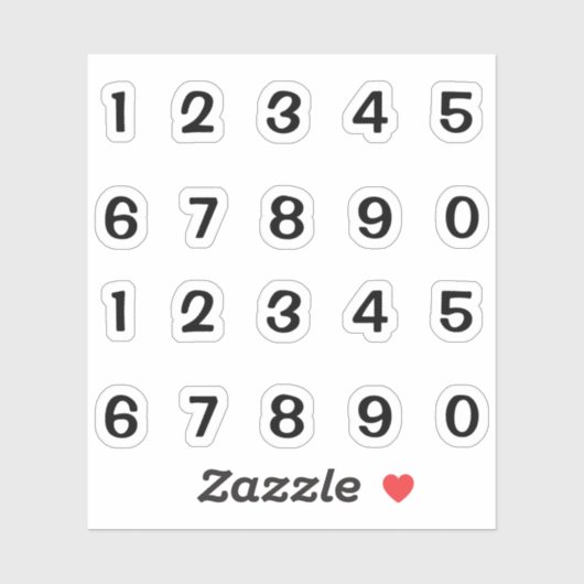 Schwarze Zahlen Aufkleber Transparent   シール (シート)