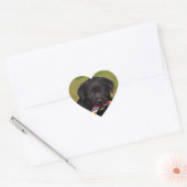 schwarzer Hund Labrador Retriever Welpe Sticker ハートシール (封筒)