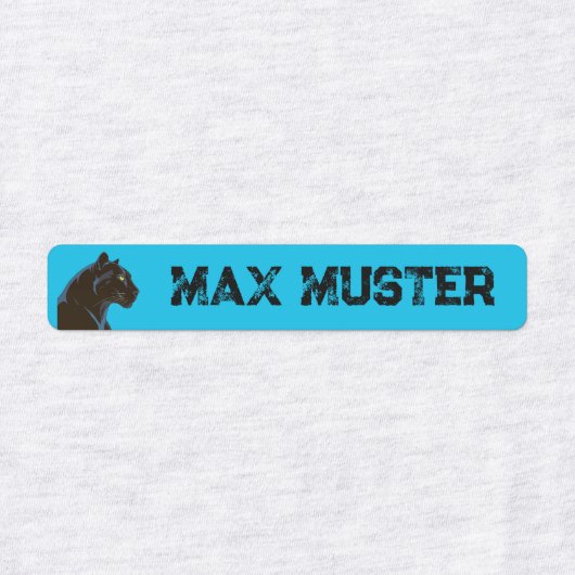 Schwarzer Panther blau 96 schmale Kinder ラベル (デザイン2)