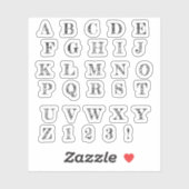 Schwarzes Buchstaben Alphabet Aufkleber シール (シート)