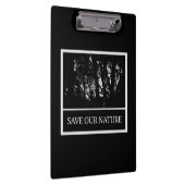 Schwarzes Klemmbrett – „Save Our Nature“ クリップボード (右)