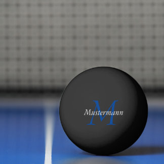 Schwarzweiss personalisiert mit Monogramm 卓球ボール