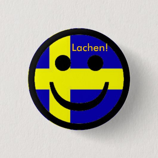 Schweden Button Lächeln 缶バッジ (正面)