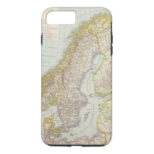Schweden、Norwegen -スウェーデンおよびノルウェーの地図 iPhone 8 Plus/7 Plusケース