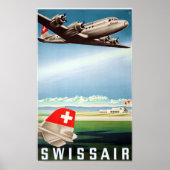 " Schweiz: 1948 - SWISSAIR Werbe Reise ... ポスター (正面)