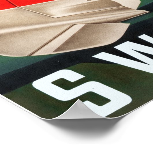 " Schweiz: 1948 - SWISSAIR Werbe Reise ... ポスター (角)