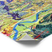 " Schweiz: 1960er/heute - Wallis Panoramakarte ポスター (角)