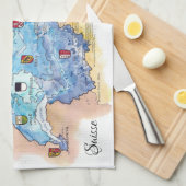 " Schweiz: 2021/heute - 26 Kantone キッチンタオル (四つ折り)