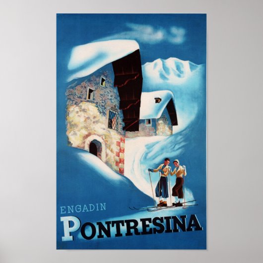 " Schweiz: 2022/heute Engadin - Pontresina Winter ポスター (正面)