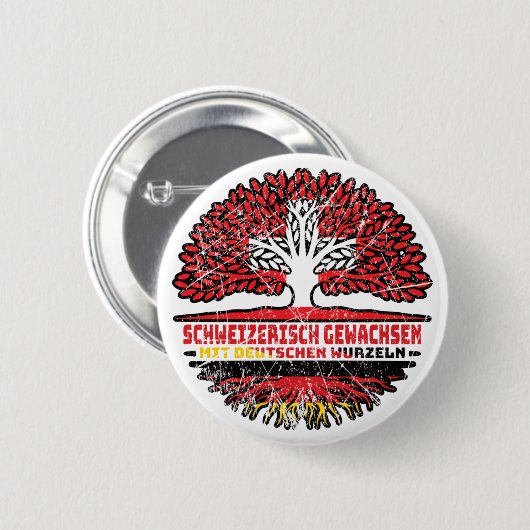 Schweiz Schweizer Deutsch Deutschland Baum Wurzel 缶バッジ (正面&裏面)