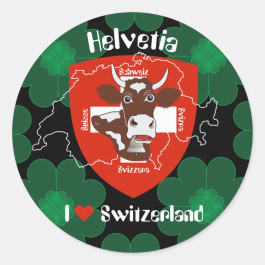 Schweiz  Suisse  Svizzera  Svizra Aufkleber ラウンドシール (正面)
