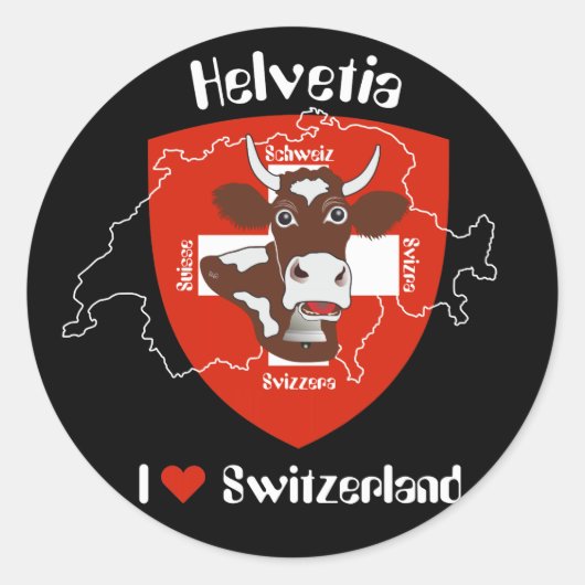 Schweiz  Suisse  Svizzera  Svizra Aufkleber ラウンドシール (正面)