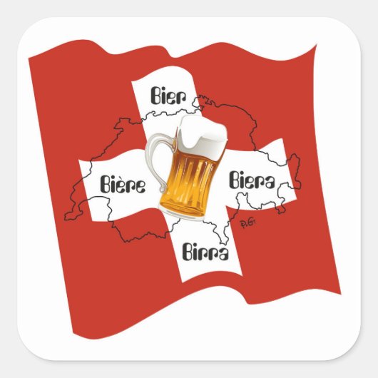 Schweiz - Suisse - Svizzera - Svizra - Switzerland スクエアシール (正面)