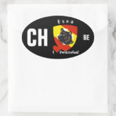 Schweiz Suisse Svizzera Svizra Switzerland Kleber 楕円形シール (バッグ)