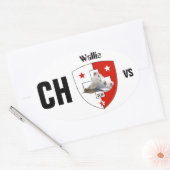 Schweiz Suisse Svizzera Svizra Switzerland Kleber 楕円形シール (封筒)