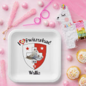 Schweiz Suisse Svizzera Svizra Switzerland Teller ペーパープレート (パーティー)