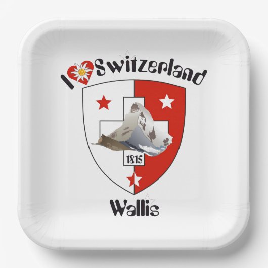 Schweiz Suisse Svizzera Svizra Switzerland Teller ペーパープレート (正面)