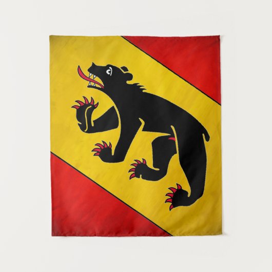 " Schweiz: Wappen Flagge Kanton Bern ... タペストリー (正面)
