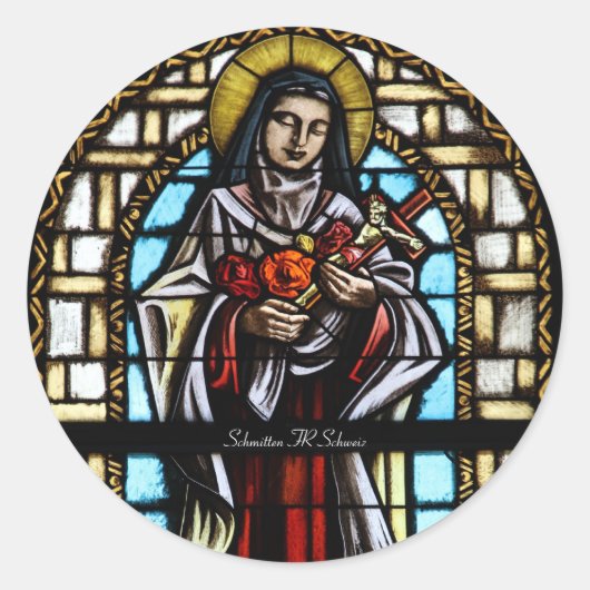 Schweizer Kirchenfenster Aufkleber Suisse Svizzera ラウンドシール (正面)