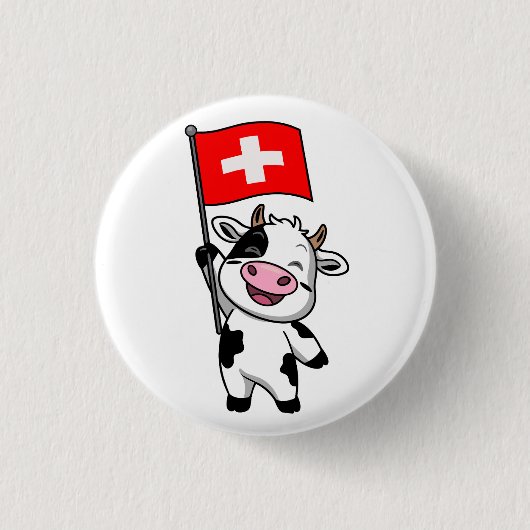 Schweizer Kuh Männer Basic T-Shirt 缶バッジ (正面)