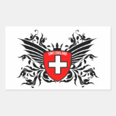 Schweizer Wappen mit  Flügel 長方形シール (正面)