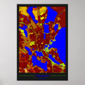 Schwerin Stadtplan Stadtzentrum im Kontrast ポスター (正面)