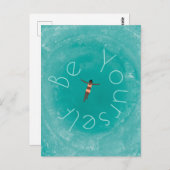 Schwimmen im blauen Ozean personalisierte ポストカード (正面/裏面)