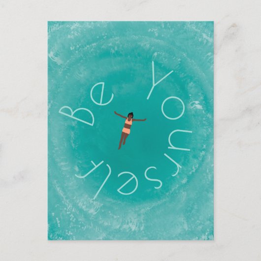 Schwimmen im blauen Ozean personalisierte ポストカード (正面)