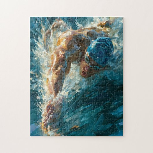 Schwimmen Puzzle – Kraulschwimmer Freistil ジグソーパズル (縦)