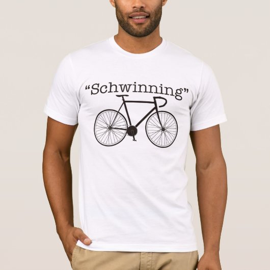 Schwinning - Schwinnのバイクのライダーのティー Tシャツ (正面)